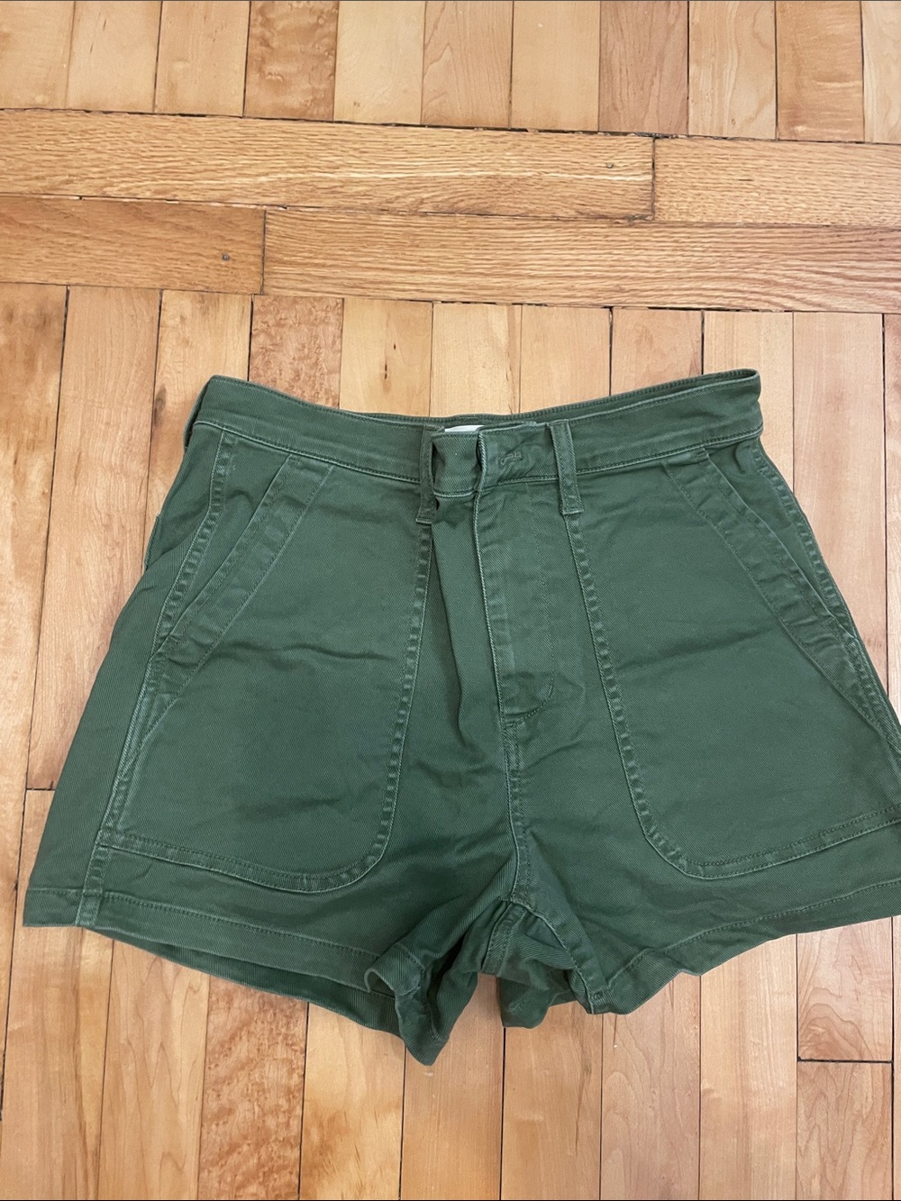 Madewell Olive High-Waist Utility Shorts